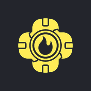 Yellow flame icon on black background.